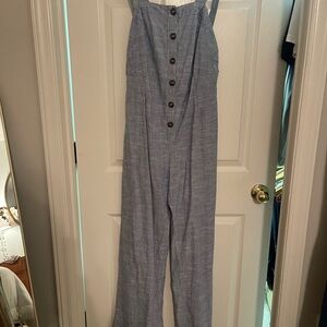 Japna Chambray Jumpsuit with Button Accents